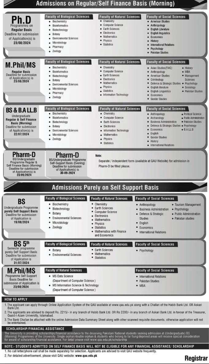 QAU-Admission-2024-Advertisement 