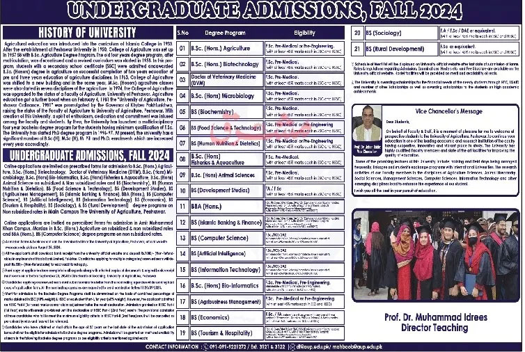 UAP Admission 2024 Advertisement 