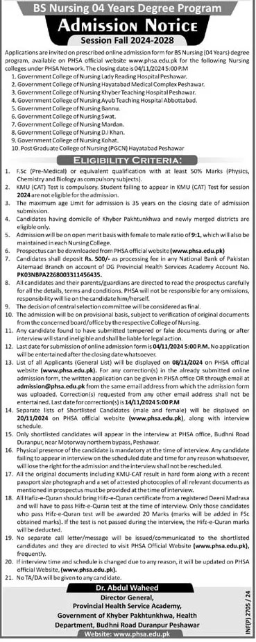 PGCN Admission 2024 Advertisement 