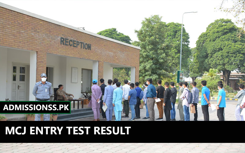 MCJ Entry Test Result 2025 militarycollege.edu.pk