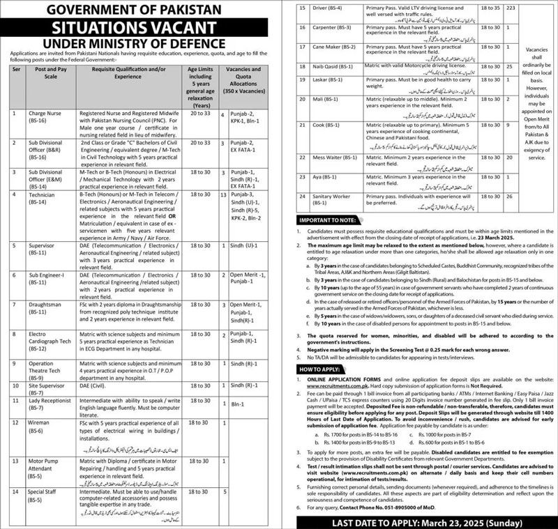 MOD Jobs 2025 Advertisement